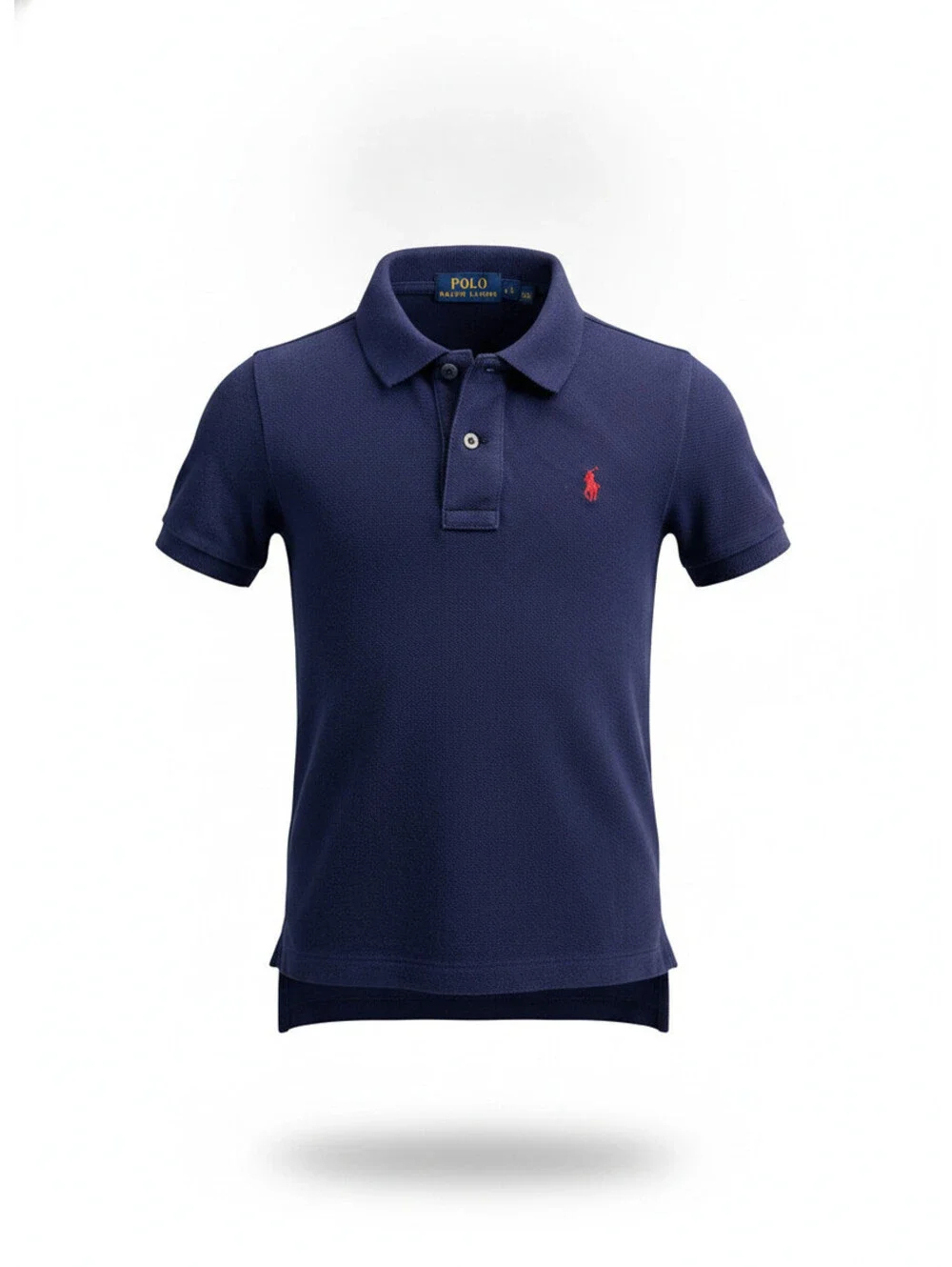 Polo Ralph Lauren Boys Polo Shirt Size S Navy Blue Pique Mesh Short Sleeve GUC